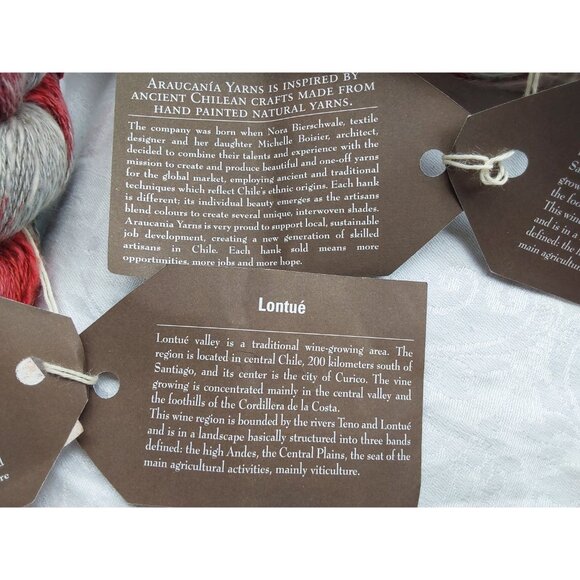 Araucania Lontué yarn linen cotton blend hand dyed color 7 2 skeins orange red - Picture 4 of 5